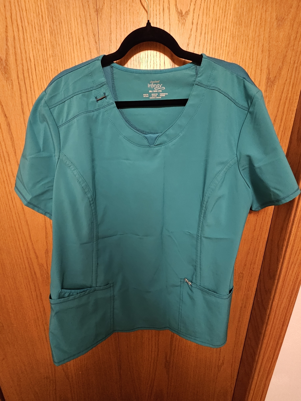 Infinity by Cherokee Women's Teal V-Neck Scrub Top